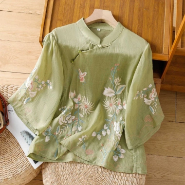 Áo Trung Hoa Vintage thêu tay thanh lịch - Giá 303.507₫, ưu đãi 2.025 11