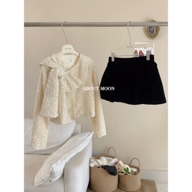 Áo Tweed Ánh Kim phối nơ vai Atakpn - Giá ưu đãi 500k, chất liệu sang trọng