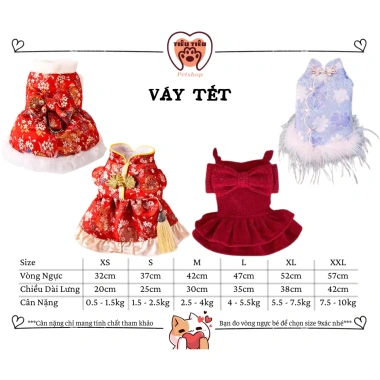 Áo Váy Tết Xinh Xắn Cho Thú Cưng Video Thực Giá Ưu Đãi 85K Tiêu Tiêu Petshop 6