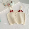 Áo Vest Bé Gái Dệt Kim Dày 2.025 Hàn Quốc Homewear Dễ Thương, Mềm Mại, Phù Hợp Mọi Mùa 2