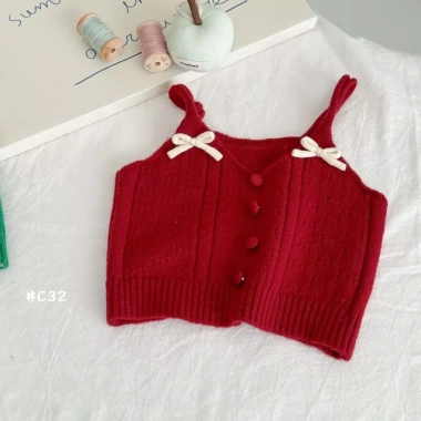 Áo Vest Bé Gái Dệt Kim Dày 2.025 Hàn Quốc Homewear Dễ Thương, Mềm Mại, Phù Hợp Mọi Mùa 3