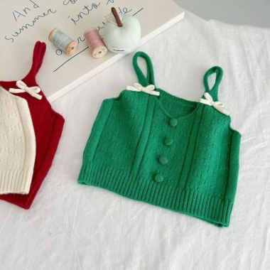 Áo Vest Bé Gái Dệt Kim Dày 2.025 Hàn Quốc Homewear Dễ Thương, Mềm Mại, Phù Hợp Mọi Mùa 7