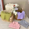 Áo vest bé gái LeTong phong cách Hàn Quốc cổ polo gân màu trơn - Giá 416.772₫ 7