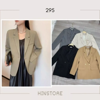 Áo vest blazer Bảo Khánh cổ dài tay dáng suông vạt bầu cong 2 cúc 2 lớp - Giá 310.000₫ 2