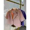 Áo vest blazer Bảo Khánh Shop dáng lửng suông vạt bầu cong 1 lớp không túi, đệm vai - 215, phong cách công sở, giá ưu đãi 195k 7