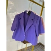 Áo vest blazer Bảo Khánh Shop dáng lửng suông vạt bầu cong 1 lớp không túi, đệm vai - 215, phong cách công sở, giá ưu đãi 195k 8
