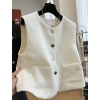 Áo Vest Blazer Cổ Tròn Màu Trơn Sang Trọng Kiểu Pháp Nút Độc Đáo - Giảm Giá 277k 5