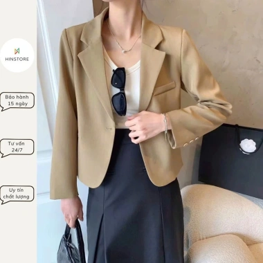 Áo vest blazer dáng lửng Bảo Khánh Shop 1 cúc, 2 lớp, dài tay, thanh lịch – 285k