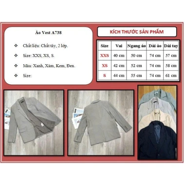 Áo vest Blazer GJ hàng dư xịn A738 – Giá ưu đãi 349.000 VND, chất liệu sang trọng, phong cách nam lịch lãm 3 Áo vest Blazer GJ hàng dư xịn A738 – Giá ưu đãi 349.000 VND, chất liệu sang trọng, phong cách nam lịch lãm 3