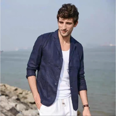 Áo vest blazer linen nam dáng lửng thời trang trẻ trung - Giá ưu đãi 379,050₫ Đũi Việt