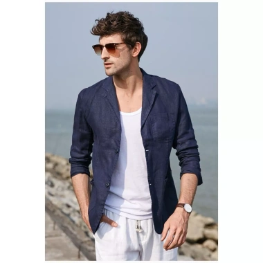 Áo vest blazer linen nam dáng lửng thời trang trẻ trung - Giá ưu đãi 379,050₫ Đũi Việt
