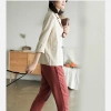 Áo vest blazer nữ dáng lửng 2 ve ngóc SLINEN Linen bột Premium, form suông trẻ trung, 359k 5