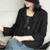 Áo vest blazer nữ dáng lửng 2 ve ngóc SLINEN Linen bột Premium, form suông trẻ trung, 359k 9