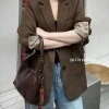 Áo vest blazer nữ Hàn Quốc, túi nắp 2 lớp, tay gập, phối màu 3 khuy, giá 279.000 VND 2