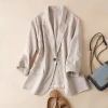 Áo vest blazer nữ Linen Premium tay lỡ sắn, trẻ trung 3 màu, giảm 20% chỉ 378.000₫