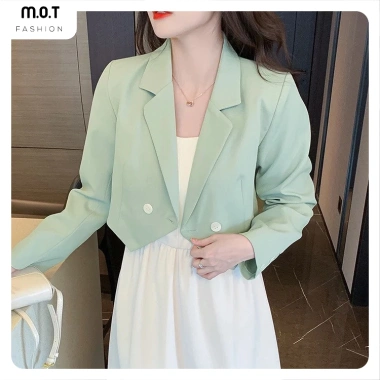 Áo Vest Blazer Nữ Màu Xanh 2 Cúc Thắt Nơ Sau - Hot 2.024, Miễn Ship, Giá 319k