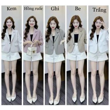 Áo Vest Blazer Suông Dáng Lửng 2 Lớp Túi Thật Tôn Dáng Vải Chéo Xịn Cao Cấp A5 - Giá 255.000 VND