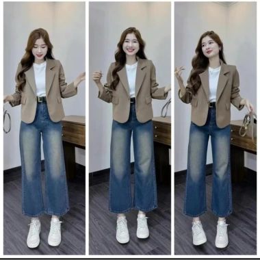 Áo Vest Blazer Suông Dáng Lửng 2 Lớp Túi Thật Tôn Dáng Vải Chéo Xịn Cao Cấp A5 - Giá 255.000 VND