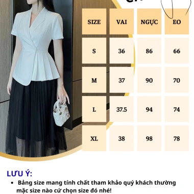 Áo vest blazer tay cộc fom dấu bụng oxatyl M38 Peplum công sở 389.000 VND 4