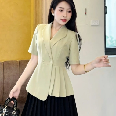 Áo vest blazer tay cộc fom dấu bụng oxatyl M38 Peplum công sở 389.000 VND 7