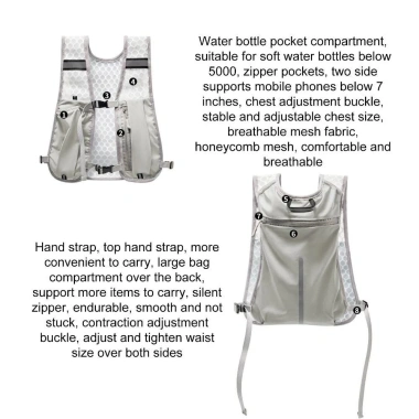 Áo vest chạy bộ AHYS nylon chống thấm, giá đỡ điện thoại, phản quang nhẹ, phù hợp đạp xe - 177.120đ