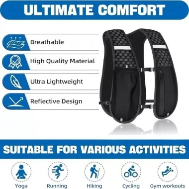 Áo vest chạy bộ phản quang SKJK, thoáng khí, chống thấm, dưỡng ẩm, điều chỉnh đa năng - 133.164₫ 3