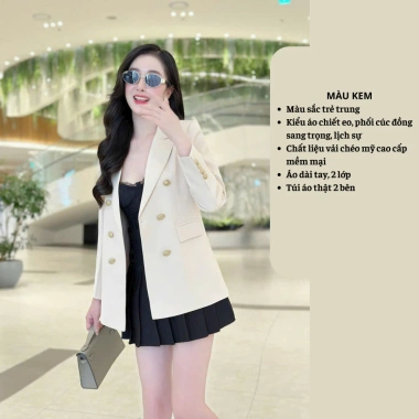Áo vest chiết eo cúc đồng OXATYL M458 – 2 lớp dài tay sang trọng, giá ưu đãi 680.000đ 5