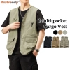 Áo Vest chở hàng nam cỡ lớn Bootrendy – Không tay, nhiều túi, dây kéo, dáng rộng cho safari