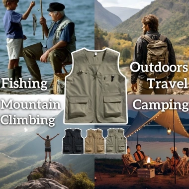 Áo Vest chở hàng nam cỡ lớn Bootrendy – Không tay, nhiều túi, dây kéo, dáng rộng cho safari 2