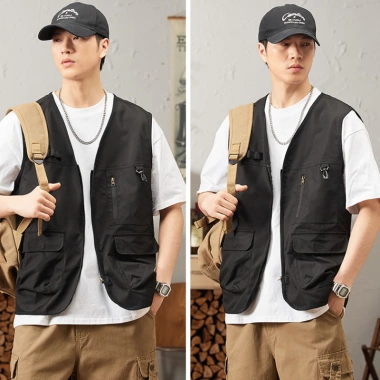Áo Vest chở hàng nam cỡ lớn Bootrendy – Không tay, nhiều túi, dây kéo, dáng rộng cho safari 4