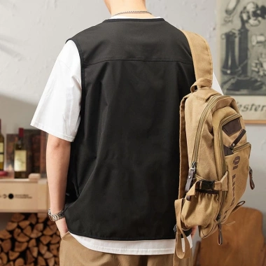 Áo Vest chở hàng nam cỡ lớn Bootrendy – Không tay, nhiều túi, dây kéo, dáng rộng cho safari 5