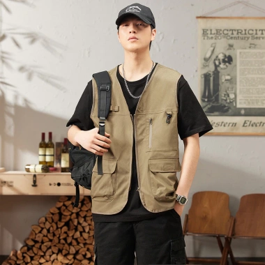 Áo Vest chở hàng nam cỡ lớn Bootrendy – Không tay, nhiều túi, dây kéo, dáng rộng cho safari 8