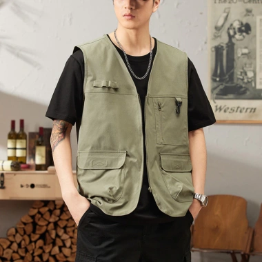 Áo Vest chở hàng nam cỡ lớn Bootrendy – Không tay, nhiều túi, dây kéo, dáng rộng cho safari 9