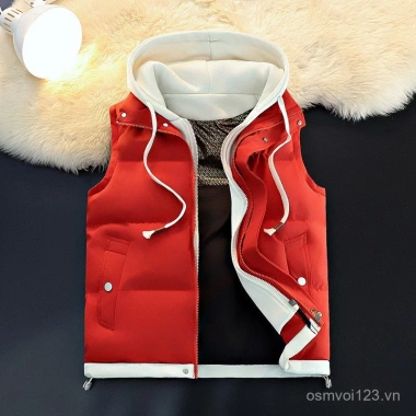 Áo vest cotton ấm áp mũ trùm đầu, thích hợp thể thao ngoài trời, đồng hành cặp đôi - giảm giá 696k 2