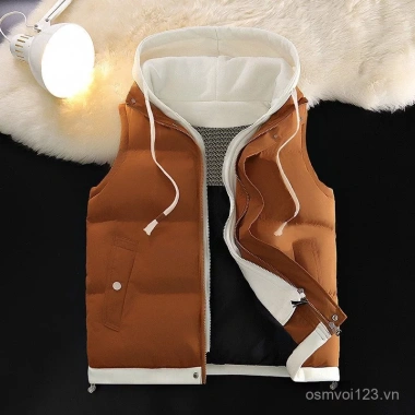 Áo vest cotton ấm áp mũ trùm đầu, thích hợp thể thao ngoài trời, đồng hành cặp đôi - giảm giá 696k 3