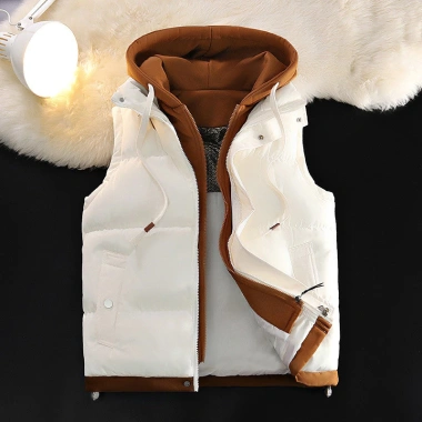 Áo vest cotton ấm áp mũ trùm đầu, thích hợp thể thao ngoài trời, đồng hành cặp đôi - giảm giá 696k 10