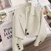 Áo vest croptop đệm vai dáng ngắn, blazer form lửng cho nữ công sở cá tính 10