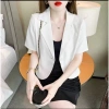 Áo Vest Croptop Nữ Ngắn Tay - Blazer Hàn Quốc Chất Trượt Cao Cấp, Thiết Kế Tay Lỡ Dáng Ngắn 4