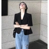 Áo Vest Croptop Nữ Ngắn Tay - Blazer Hàn Quốc Chất Trượt Cao Cấp, Thiết Kế Tay Lỡ Dáng Ngắn 5