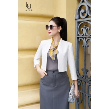 Áo Vest Croptop Tay Dài Không Cúc LUPERI - Trẻ Trung, Đi Làm Đi Chơi, 599.000 VND