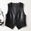 Áo vest da nữ ngắn phong cách mới mùa Thu Đông – Thời trang ghi lê, chỉ 212.840₫ 2