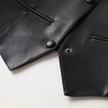Áo vest da nữ ngắn phong cách mới mùa Thu Đông – Thời trang ghi lê, chỉ 212.840₫