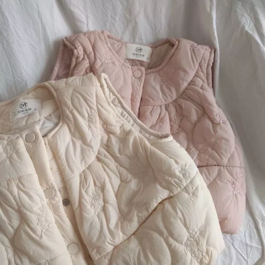 Áo vest đệm Cotton bé gái mùa đông, thiết kế ghi lê thời trang, giá ưu đãi 317.524₫