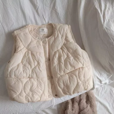 Áo vest đệm Cotton bé gái mùa đông, thiết kế ghi lê thời trang, giá ưu đãi 317.524₫