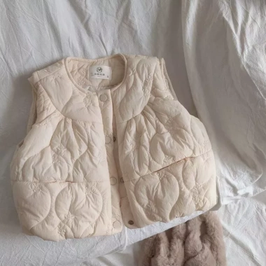 Áo vest đệm Cotton bé gái mùa đông, thiết kế ghi lê thời trang, giá ưu đãi 317.524₫