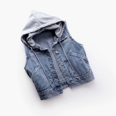 Áo vest Denim ngắn nữ thiết kế mũ tháo rời, ghi lê mới, thời trang – chỉ 290k 4