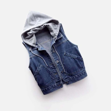 Áo vest Denim ngắn nữ thiết kế mũ tháo rời, ghi lê mới, thời trang – chỉ 290k 5
