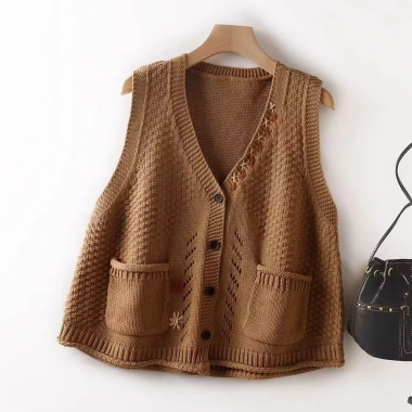 Áo Vest Dệt Kim Nữ Retro – Áo Len Bên Ngoài Văn Học Rời, Giá 199.569₫