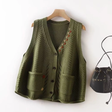 Áo Vest Dệt Kim Nữ Retro – Áo Len Bên Ngoài Văn Học Rời, Giá 199.569₫