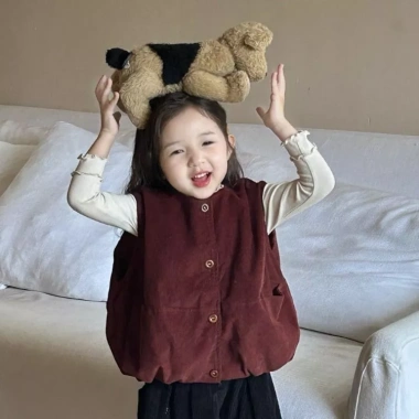 Áo vest đỏ bé gái mùa thu phong cách Hàn Quốc - Thời trang trẻ em giảm giá 23%